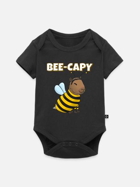 Capybara Bienen Kostüm - Baby Premium Kurzarmbody - Schwarz