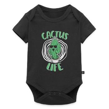 Jardin de cactus - Body à manches courtes Premium Bébé - noir - Devant