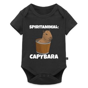 Animal spirituel Capybara seau - Body à manches courtes Premium Bébé - noir - Devant