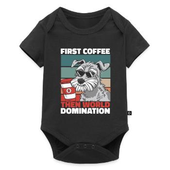Schnauzer Dog Coffee Lunettes de soleil - Body à manches courtes Premium Bébé - noir - Devant