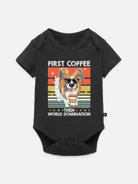 Papillon Witzig - Baby Premium Kurzarmbody - Schwarz