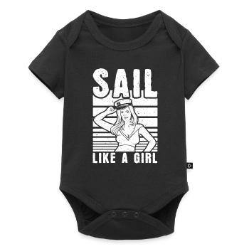Sailing Sailor Sailboat Girls - Baby Premium short-sleeve bodysuit - black - Front