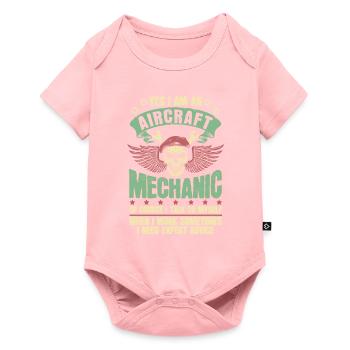 Aircraft mechanic skull - Baby Premium short-sleeve bodysuit - rose - Front