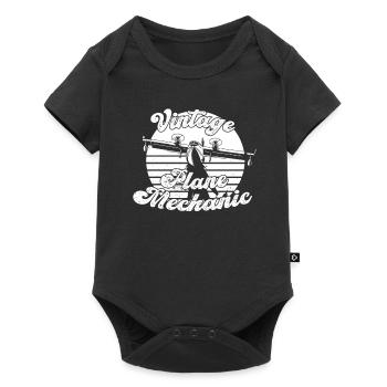 Flugzeug Mechaniker - Baby Premium Kurzarmbody - Schwarz - Vorne