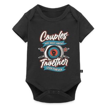 Tir à l’arc Tir à l’arc Archer Paire - Body à manches courtes Premium Bébé - noir - Devant
