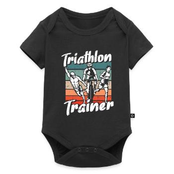 Triathlon Triathlete Trainer - Baby Premium short-sleeve bodysuit - black - Front