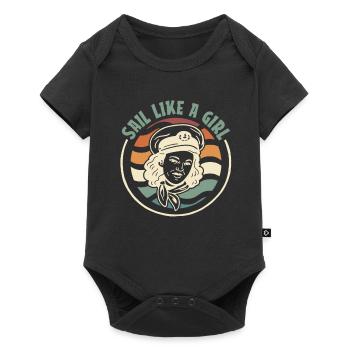 Voilier marin voilier naviguer comme une fille - Body à manches courtes Premium Bébé - noir - Devant