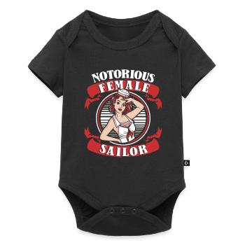 Sailing Sailboat Female - Baby Premium short-sleeve bodysuit - black - Front
