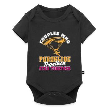 Paragleiter Paragleiten Paar - Baby Premium Kurzarmbody - Schwarz - Vorne