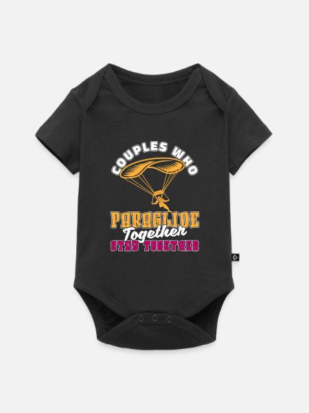 Paragleiter Paragleiten Paar - Baby Premium Kurzarmbody - Schwarz