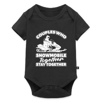 Paire de motoneiges - Body à manches courtes Premium Bébé - noir - Devant