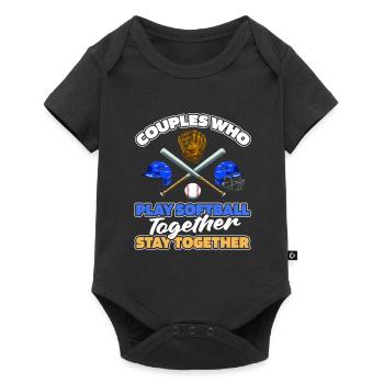 Softball Pair - Baby Premium short-sleeve bodysuit - black - Front