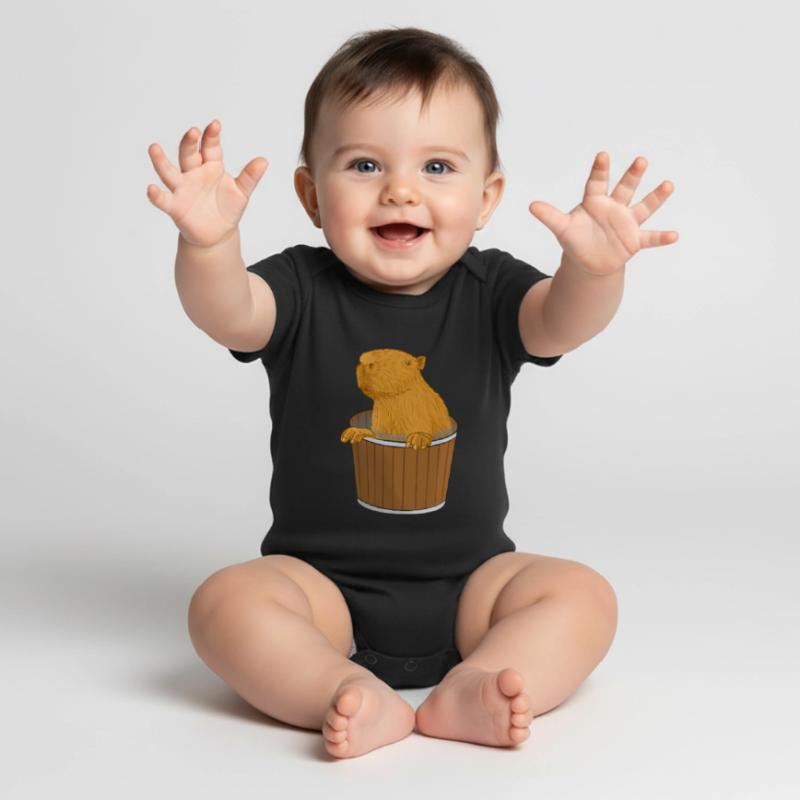 Capybara Eimer Baby Premium Kurzarmbody