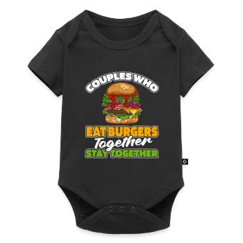 Burger Hamburger Paar - Body à manches courtes Premium Bébé - noir - Devant