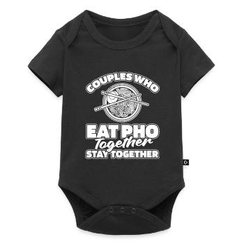 Paire de bols Pho - Body à manches courtes Premium Bébé - noir - Devant