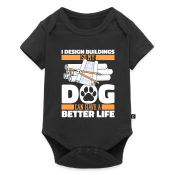 Architecte Architecture Chien - Body à manches courtes Premium Bébé - noir - Devant