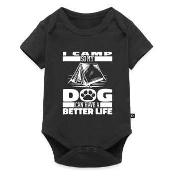 Tente Camping Camping Chien - Body à manches courtes Premium Bébé - noir - Devant
