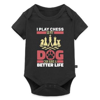 Chess Dog - Baby Premium short-sleeve bodysuit - black - Front