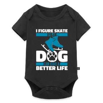 Figure Skating Figure Skating Dog - Baby Premium short-sleeve bodysuit - black - Front