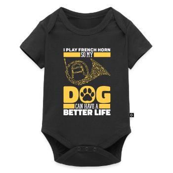 Joueur de cor Français Horn Dog - Body à manches courtes Premium Bébé - noir - Devant