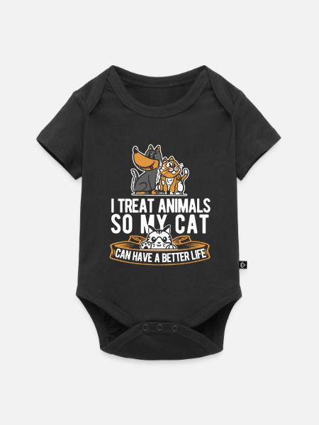 Tierarzt Veterinär Katze - Baby Premium Kurzarmbody - Schwarz