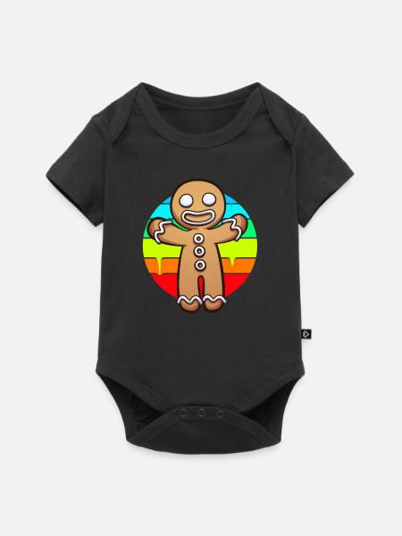 Lebkuchenmann Sonnenuntergang - Baby Premium Kurzarmbody - Schwarz