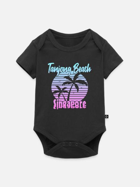 Tanjong Beach Singapore - Baby Premium Kurzarmbody - Schwarz