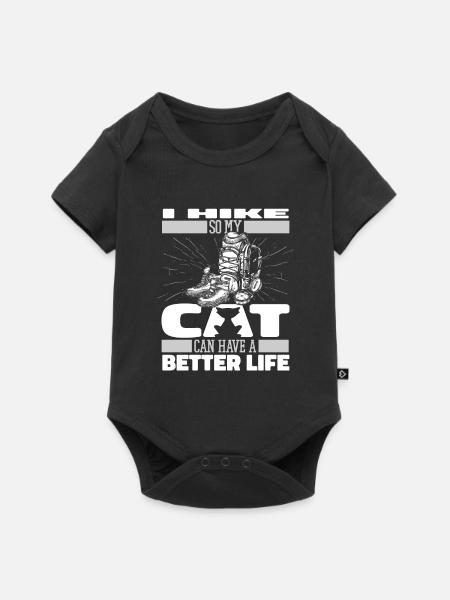 Wandern Wanderer Katze - Baby Premium Kurzarmbody - Schwarz
