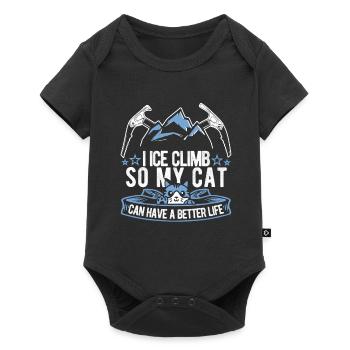 Eisklettern Katze - Baby Premium Kurzarmbody - Schwarz - Vorne