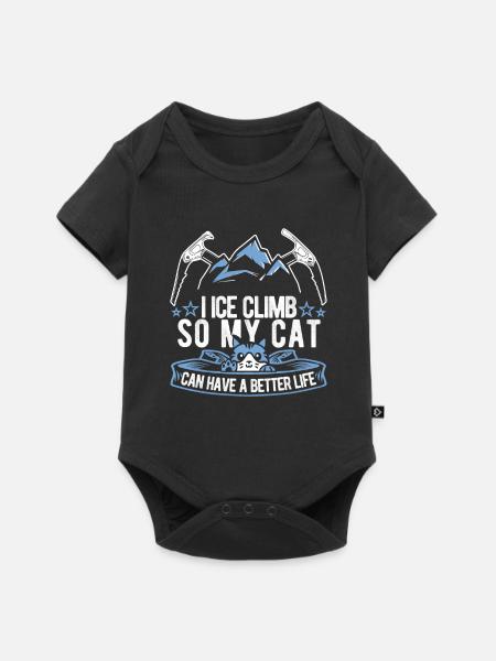 Eisklettern Katze - Baby Premium Kurzarmbody - Schwarz