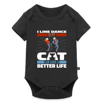 Chat de danse en ligne - Body à manches courtes Premium Bébé - noir - Devant