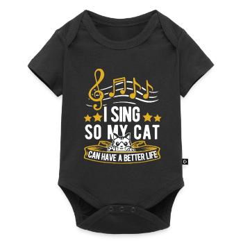 Chorale Chanteur Chat - Body à manches courtes Premium Bébé - noir - Devant