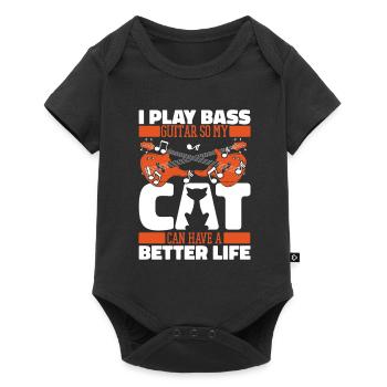 Bassiste Bass Guitare Basser Cat - Body à manches courtes Premium Bébé - noir - Devant