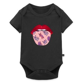 Français Langue de bouledogue - Body à manches courtes Premium Bébé - noir - Devant