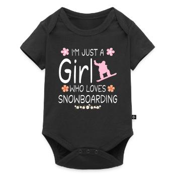 I m Just A Girl Who Loves Snowboarding - Body à manches courtes Premium Bébé - noir - Devant