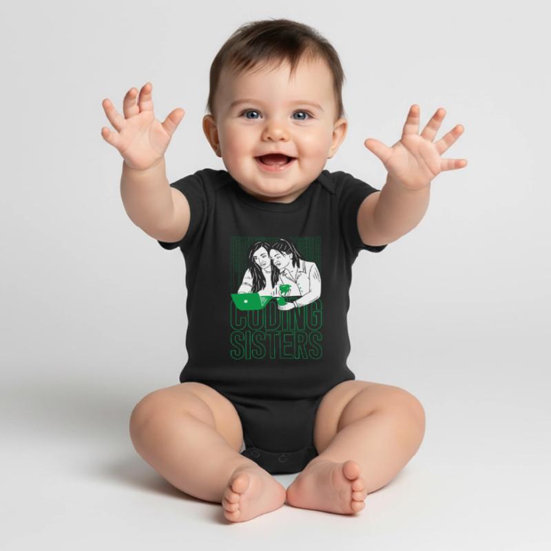 Developer Coder Programmer Sisters Baby Premium short-sleeve bodysuit