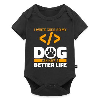 Développeur Coder Programmeur Chien - Body à manches courtes Premium Bébé - noir - Devant