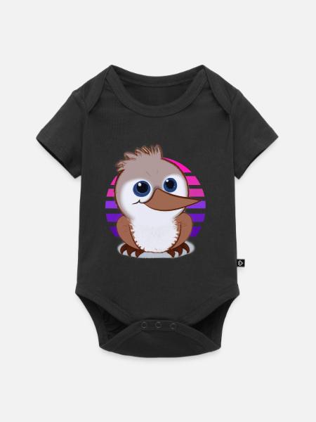 Kookaburra Zeichnung - Baby Premium Kurzarmbody - Schwarz