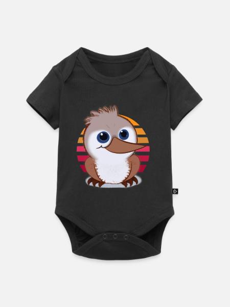 Kookaburra Zeichnung - Baby Premium Kurzarmbody - Schwarz