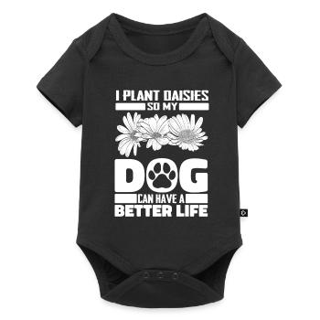 Goose Flower Daisy Dog - Baby Premium short-sleeve bodysuit - black - Front