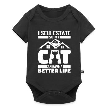Real Estate Agent Cat - Baby Premium short-sleeve bodysuit - black - Front