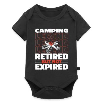 Retired camping tent - Baby Premium short-sleeve bodysuit - black - Front