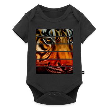Tiger - Baby Premium Kurzarmbody - Schwarz - Vorne