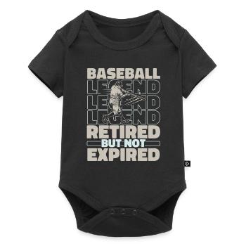 Retired baseball - Baby Premium short-sleeve bodysuit - black - Front
