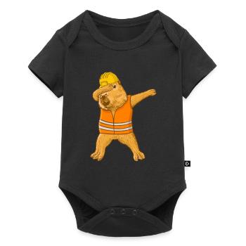 Dabbing Construction Worker Capybara - Baby Premium short-sleeve bodysuit - black - Front