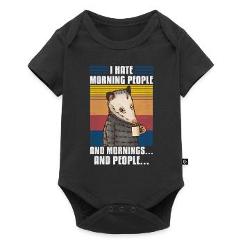 Opossum i Hate Morning People - Baby Premium short-sleeve bodysuit - black - Front