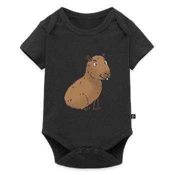 Capybara - Baby Premium Kurzarmbody - Schwarz - Vorne