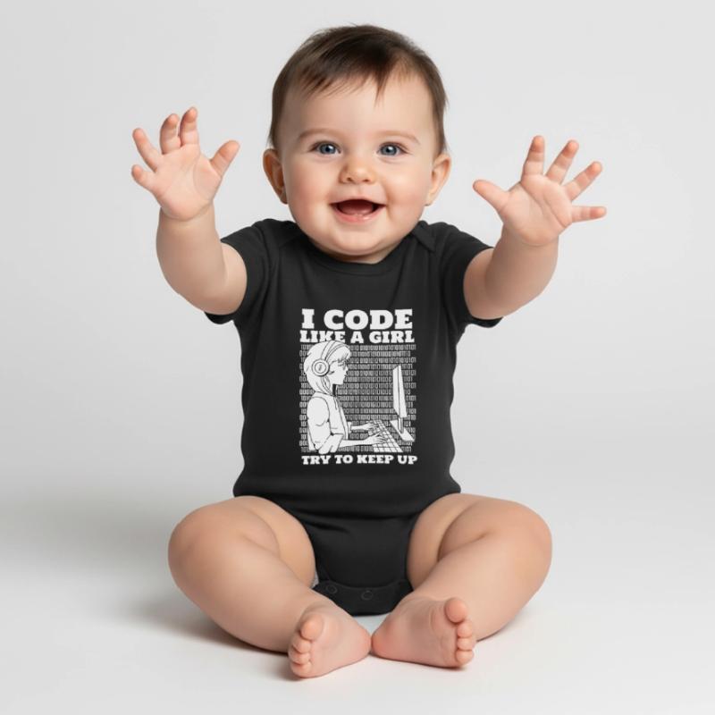 Developer Coder Programmer Girl Baby Premium short-sleeve bodysuit