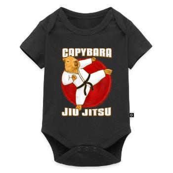 Capybara with Jiu Jitsu GI - Baby Premium short-sleeve bodysuit - black - Front