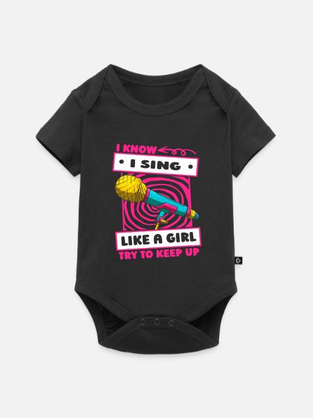 Chorleiter Mikrofon - Baby Premium Kurzarmbody - Schwarz
